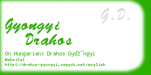 gyongyi drahos business card